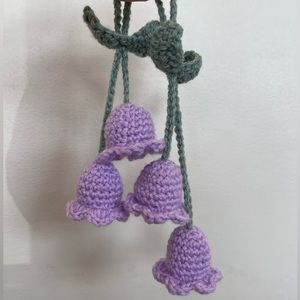 crocheted hanging flower charm